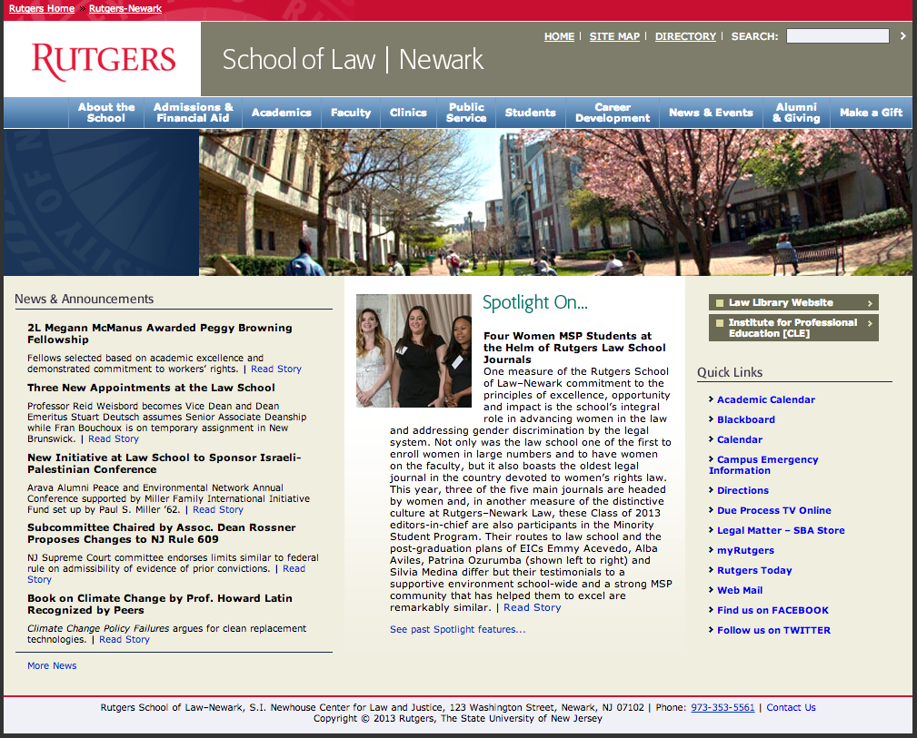 Rutgers site screenshot